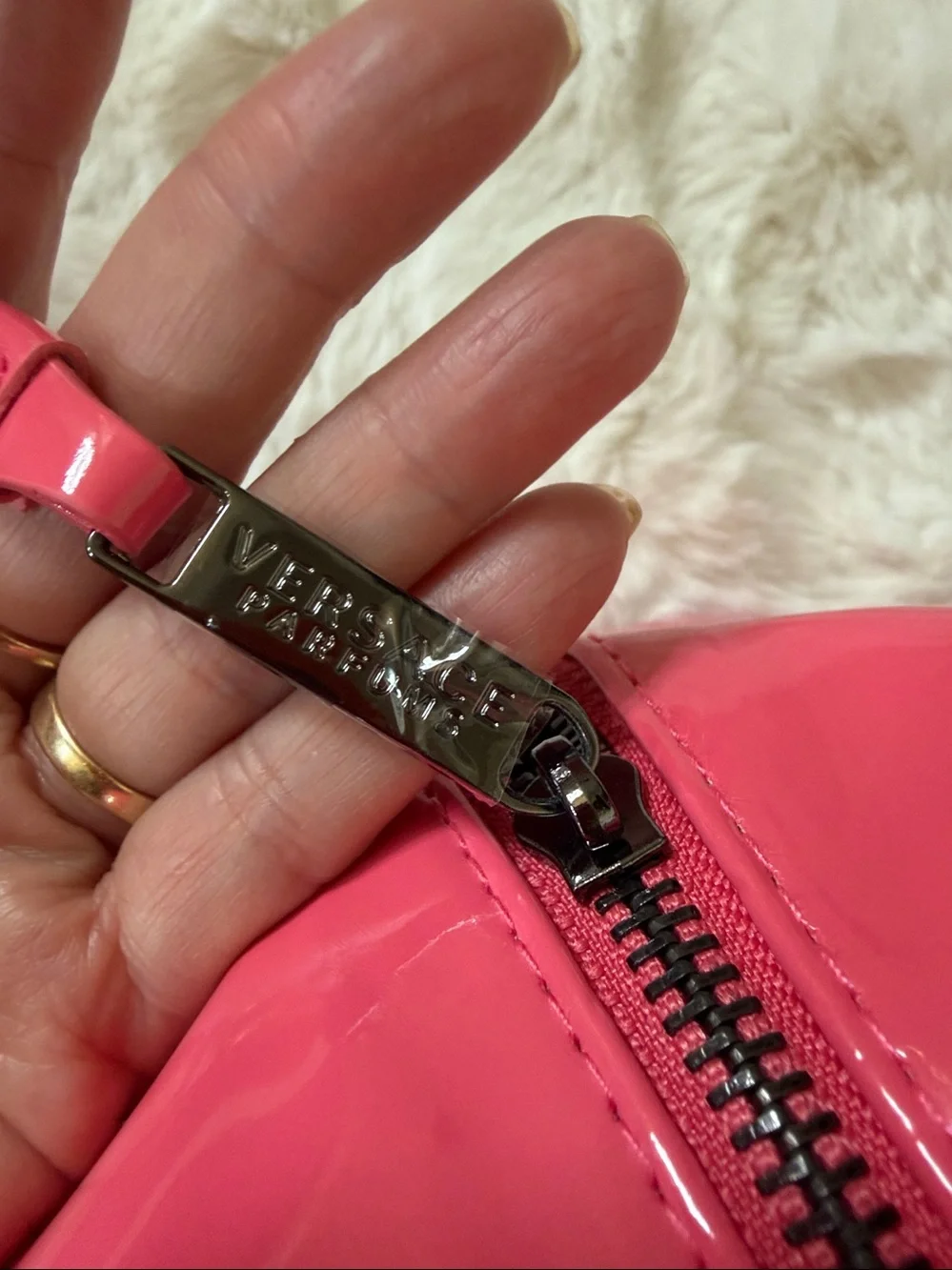 NEW Versace Hot Pink Patent Medusa Pouch